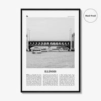 Illinois Print Black and White No 4, Illinois Wall Art, Illinois Poster, Illinois Photo, Illinois Wall Décor, Illinois Map, United States