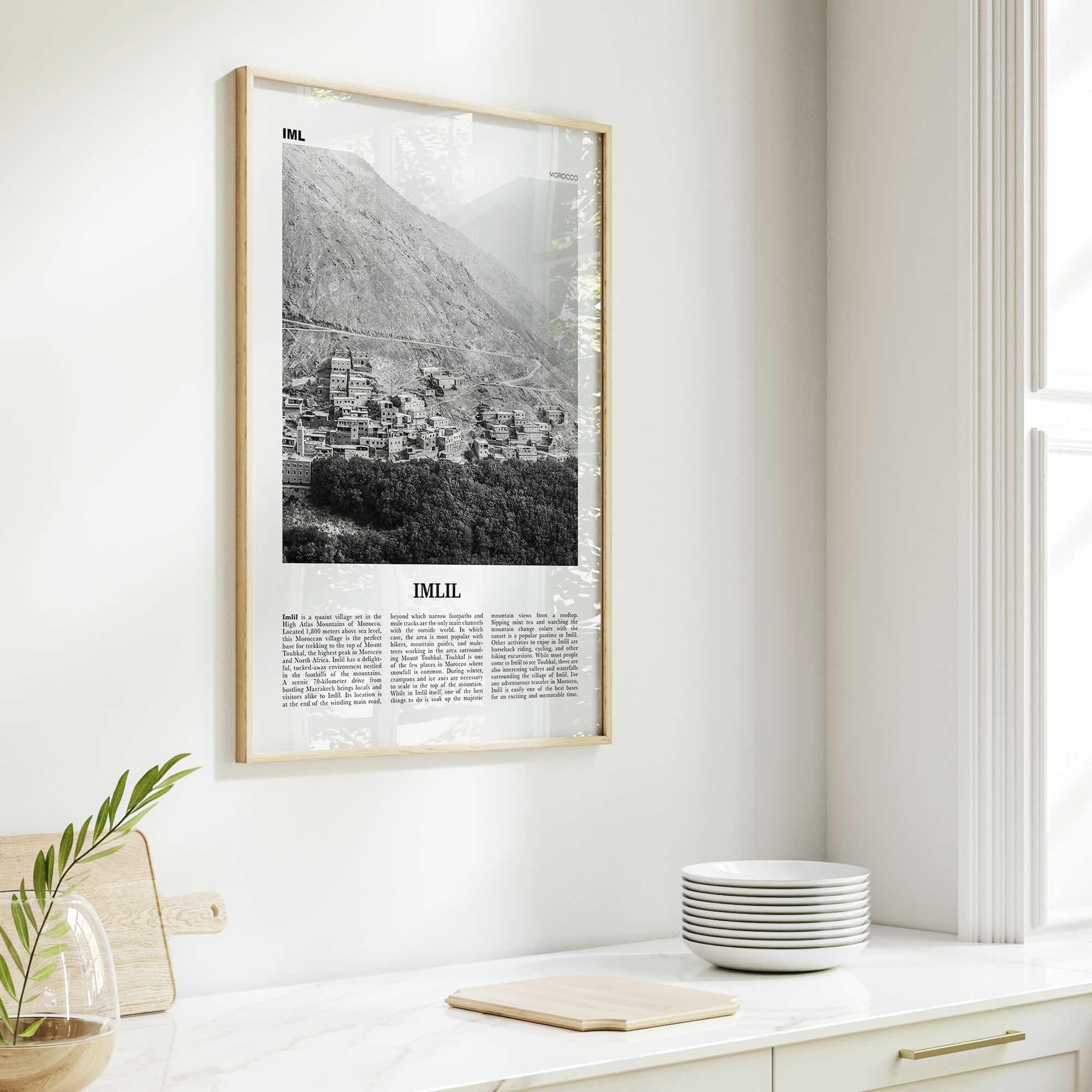 Imlil Print Black and White, Imlil Wall Art, Imlil Poster, Imlil Photo, Imlil Wall Décor, Imlil Map, Morocco