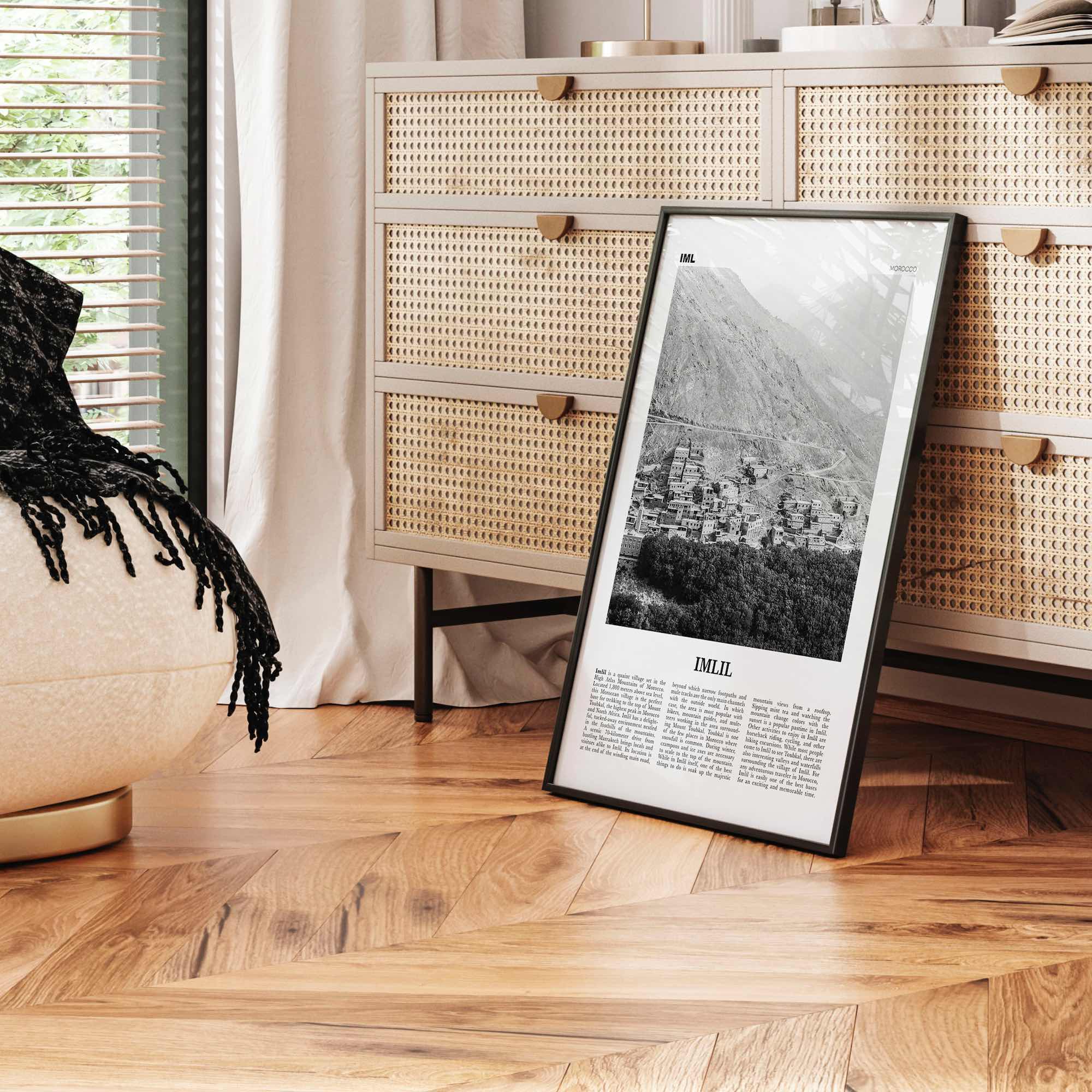 Imlil Print Black and White, Imlil Wall Art, Imlil Poster, Imlil Photo, Imlil Wall Décor, Imlil Map, Morocco