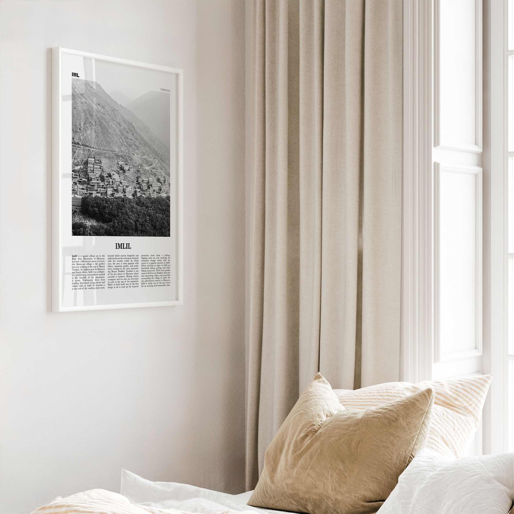 Imlil Print Black and White, Imlil Wall Art, Imlil Poster, Imlil Photo, Imlil Wall Décor, Imlil Map, Morocco