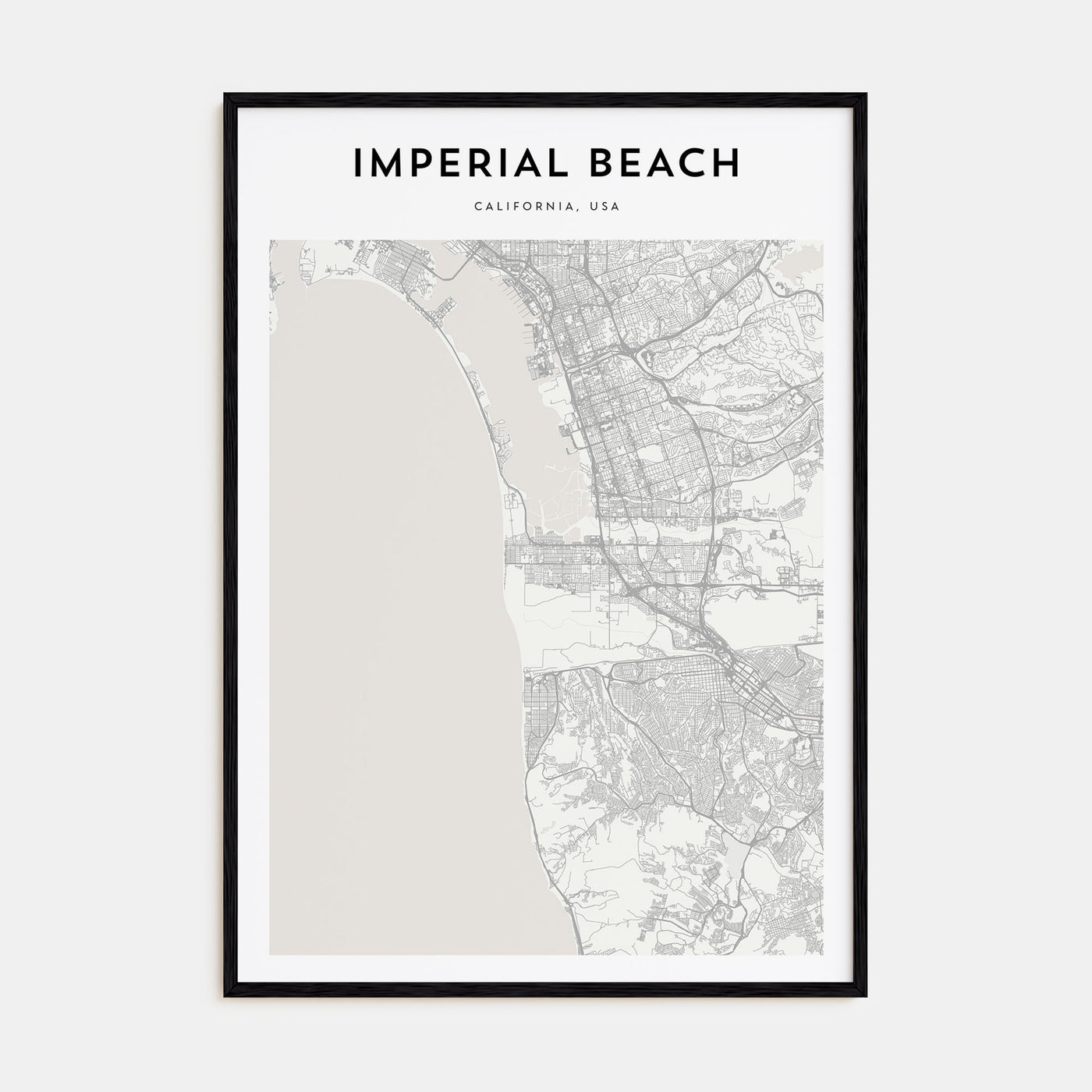 Imperial Beach Map Portrait Poster