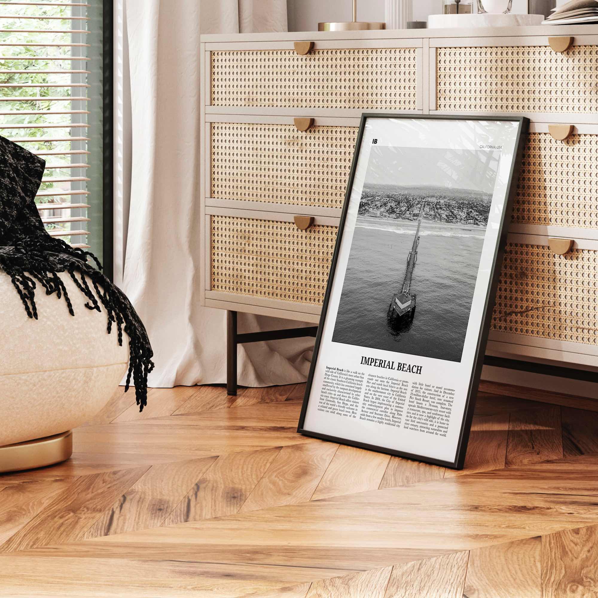 Imperial Beach Print Black and White, Imperial Beach Wall Art, Imperial Beach Poster, Imperial Beach Photo, California, USA, United States