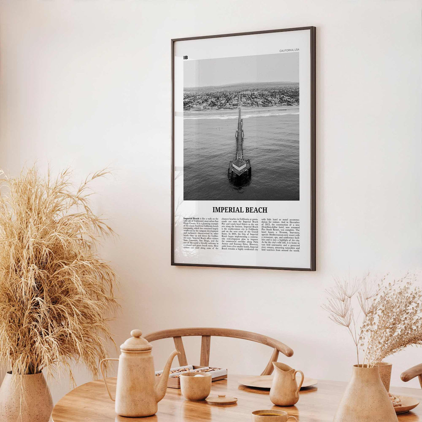 Imperial Beach Print Black and White, Imperial Beach Wall Art, Imperial Beach Poster, Imperial Beach Photo, California, USA, United States