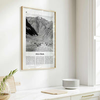 Inca Trail Print Black and White, Inca Trail Wall Art, Inca Trail Poster, Inca Trail Photo, Inca Trail Wall Décor, Inca Trail Map, Peru
