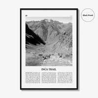 Inca Trail Print Black and White, Inca Trail Wall Art, Inca Trail Poster, Inca Trail Photo, Inca Trail Wall Décor, Inca Trail Map, Peru