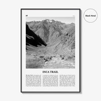 Inca Trail Print Black and White, Inca Trail Wall Art, Inca Trail Poster, Inca Trail Photo, Inca Trail Wall Décor, Inca Trail Map, Peru