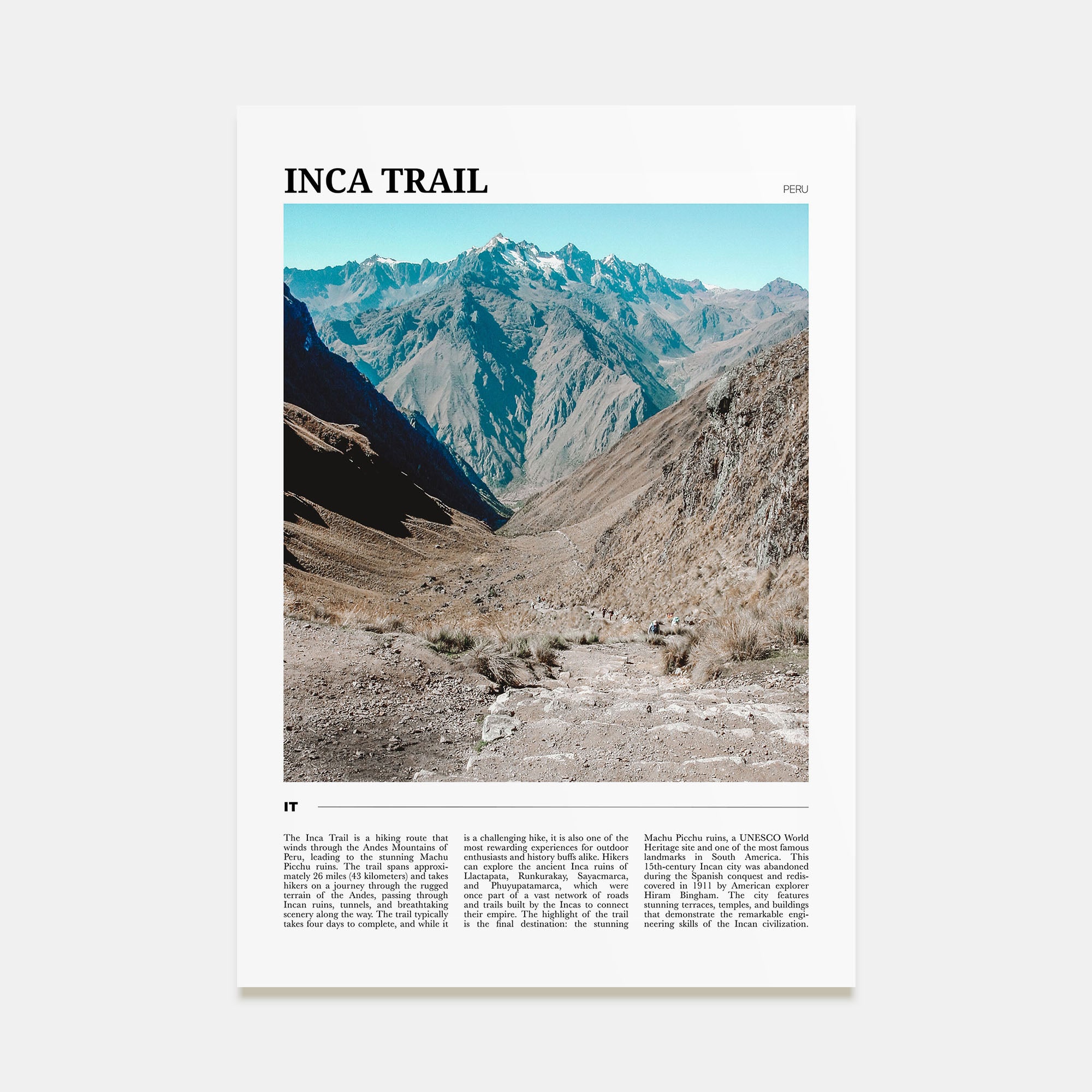 Inca Trail Travel Color Poster