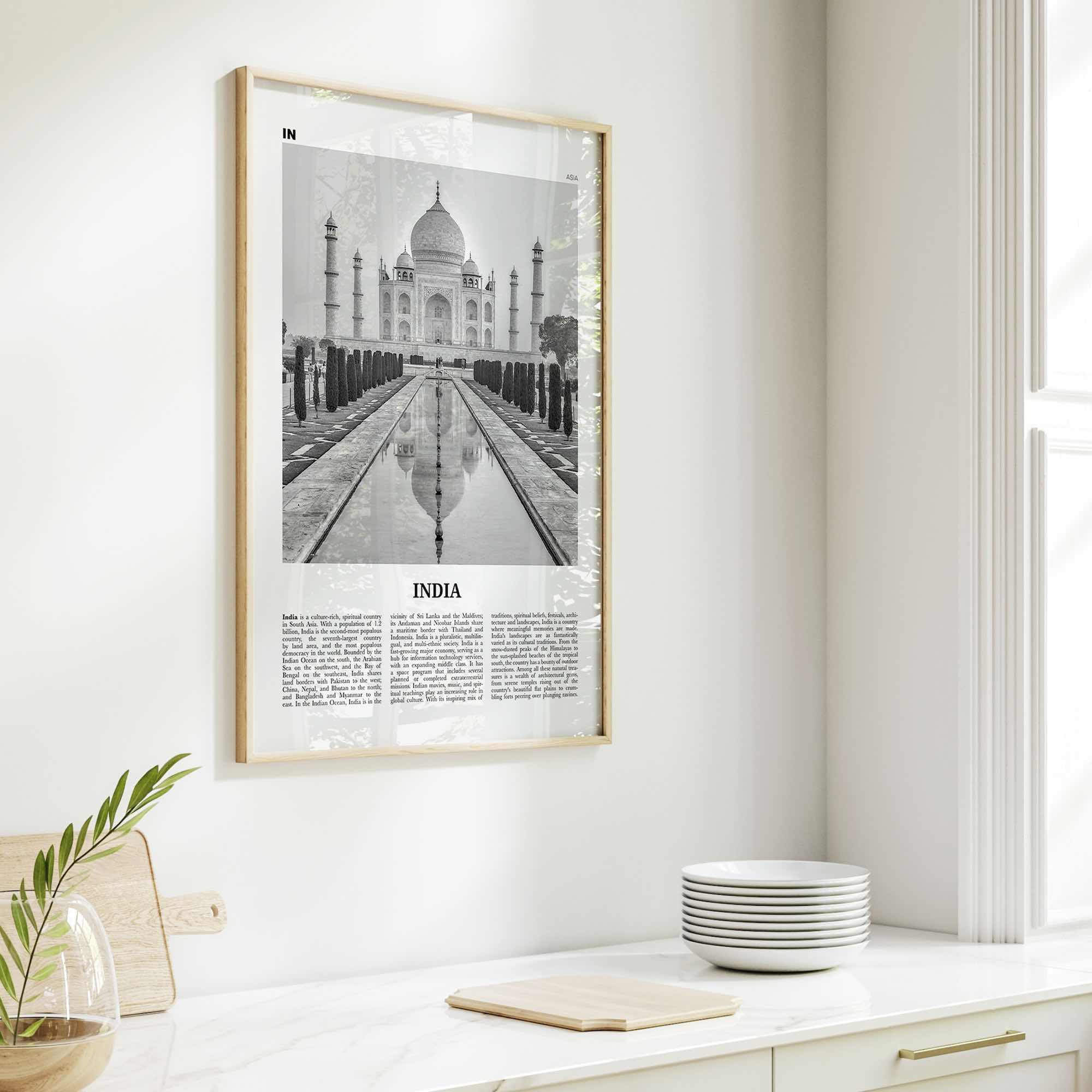 India Print Black and White, India Wall Art, India Poster, India Photo, Republic of India, Bhārat Gaṇarājya, Mumbai, New Delhi, Asia