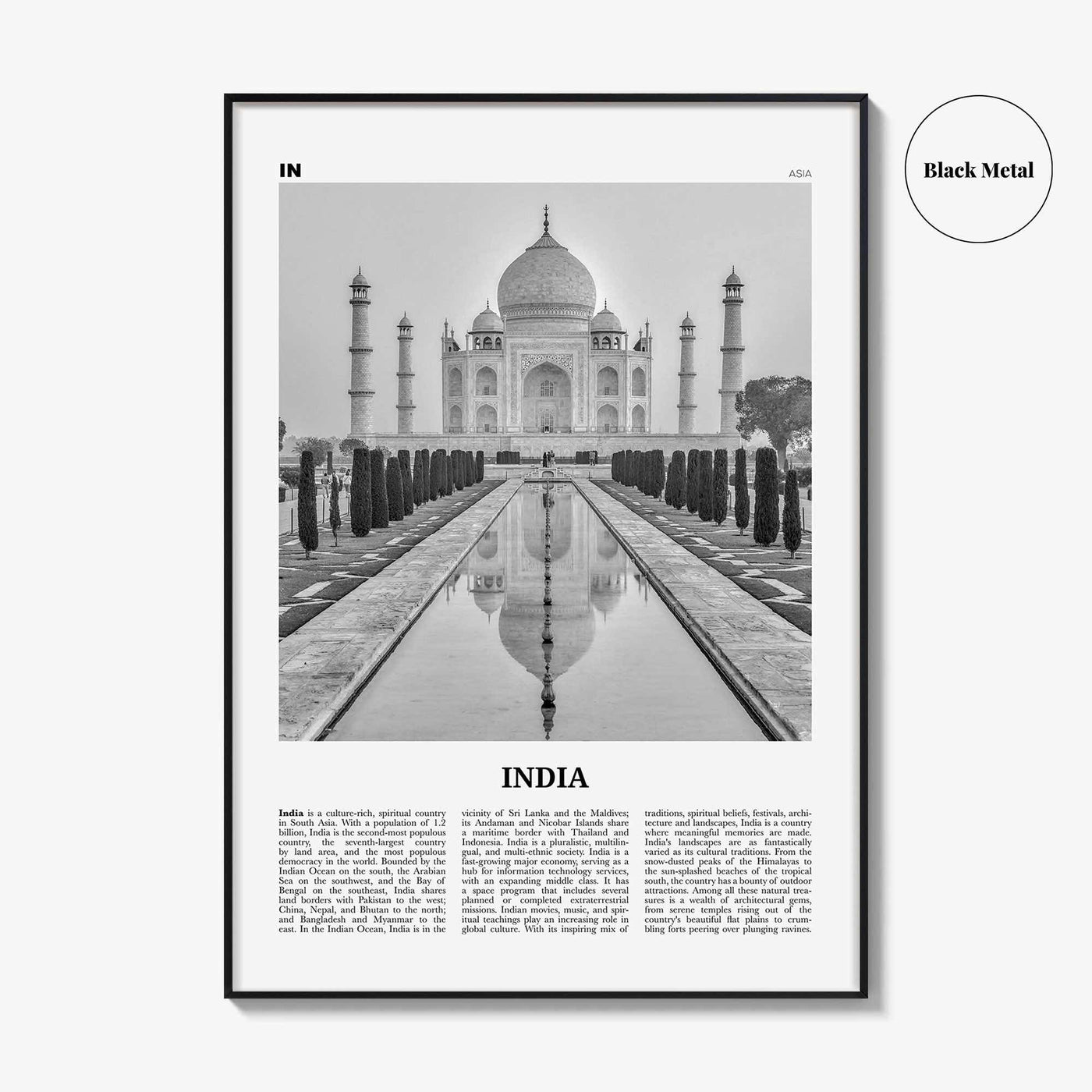 India Print Black and White, India Wall Art, India Poster, India Photo, Republic of India, Bhārat Gaṇarājya, Mumbai, New Delhi, Asia