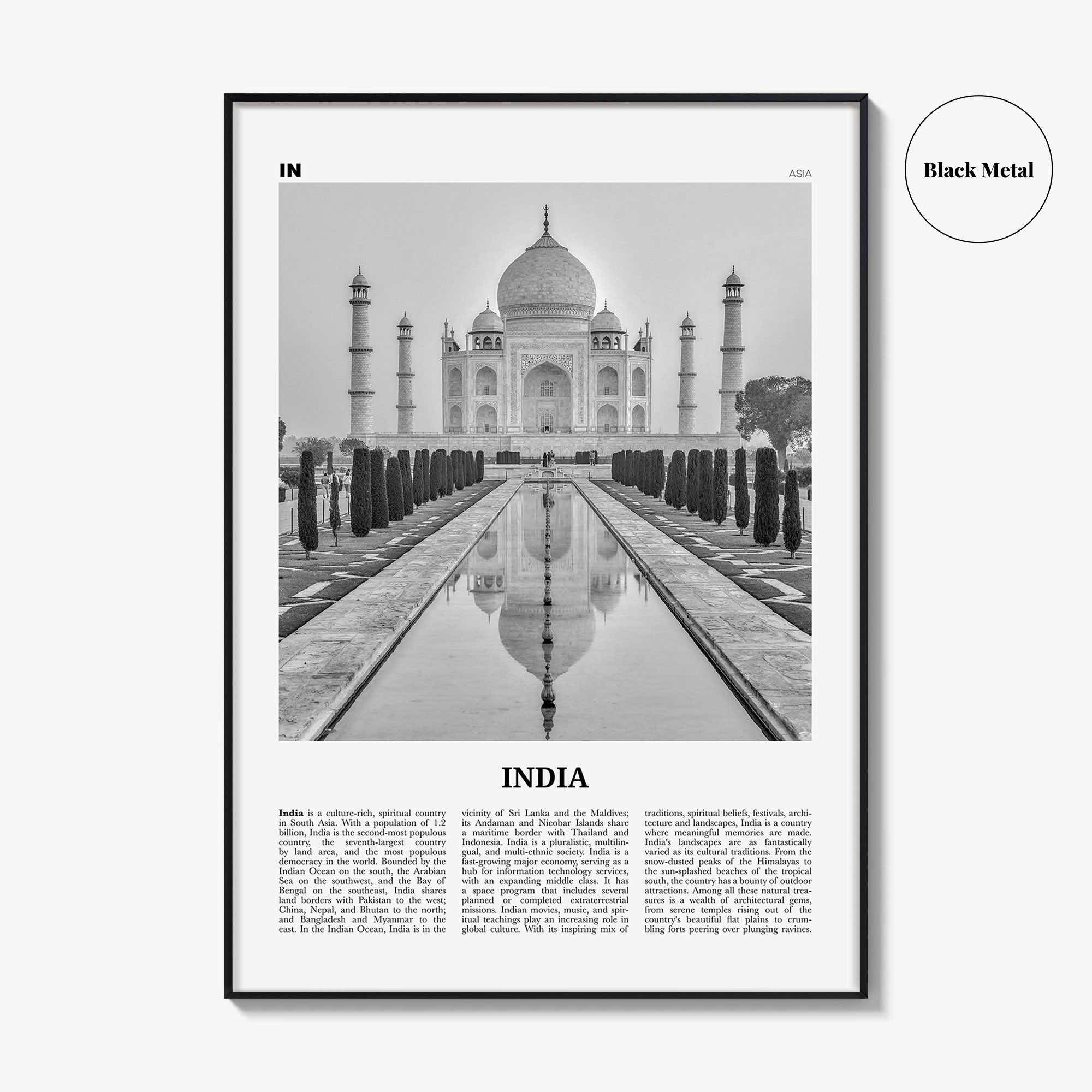 India Print Black and White, India Wall Art, India Poster, India Photo, Republic of India, Bhārat Gaṇarājya, Mumbai, New Delhi, Asia