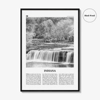 Indiana Print Black and White No 1, Indiana Wall Art, Indiana Poster, Indiana Photo, Indiana Wall Décor, Indiana Map, United States