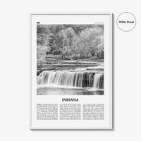 Indiana Print Black and White No 1, Indiana Wall Art, Indiana Poster, Indiana Photo, Indiana Wall Décor, Indiana Map, United States