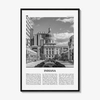 Indiana Print Black and White No 2, Indiana Wall Art, Indiana Poster, Indiana Photo, Indiana Wall Decor, USA, United States
