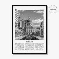 Indiana Print Black and White No 2, Indiana Wall Art, Indiana Poster, Indiana Photo, Indiana Wall Decor, USA, United States