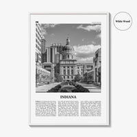 Indiana Print Black and White No 2, Indiana Wall Art, Indiana Poster, Indiana Photo, Indiana Wall Decor, USA, United States