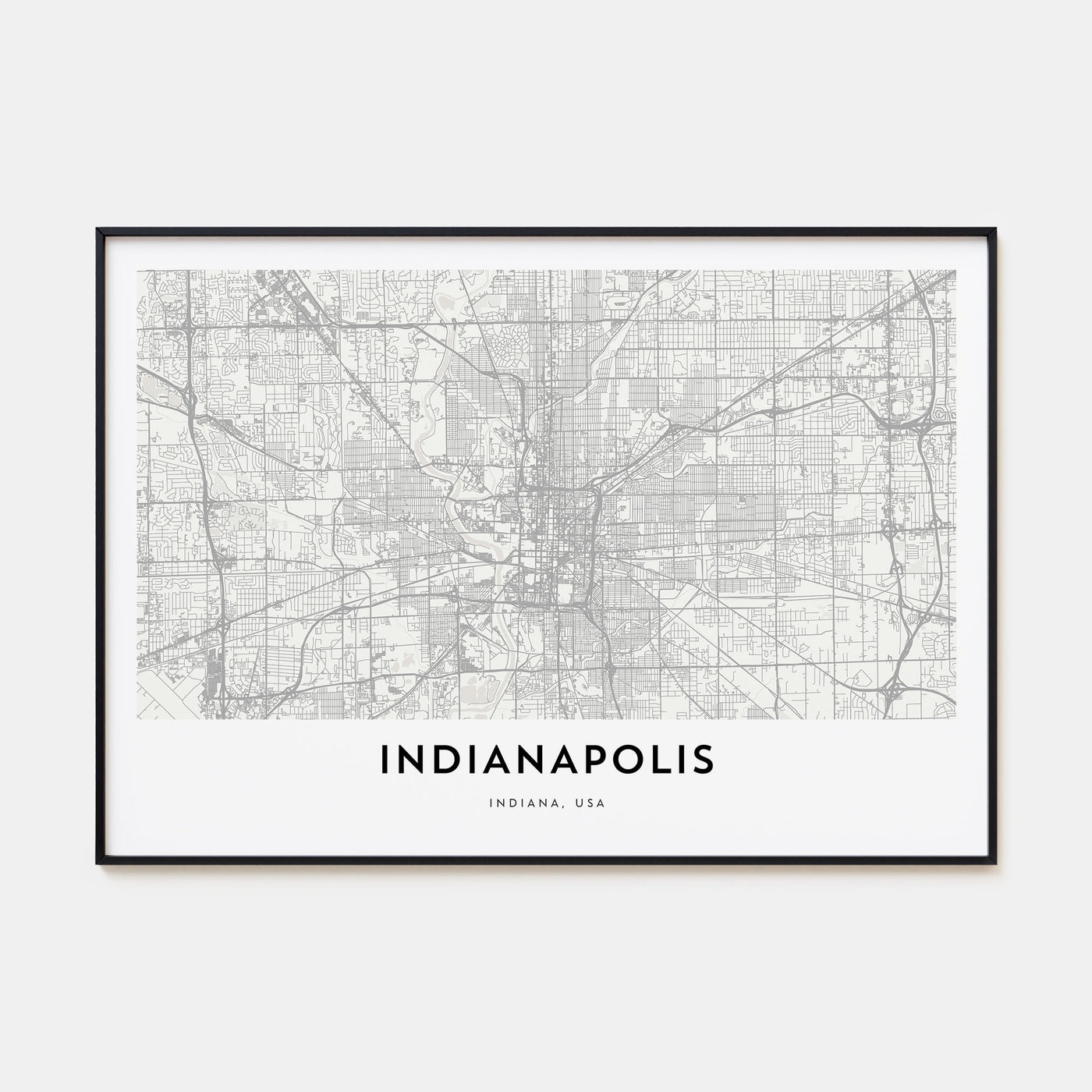 Indianapolis Map Landscape Poster