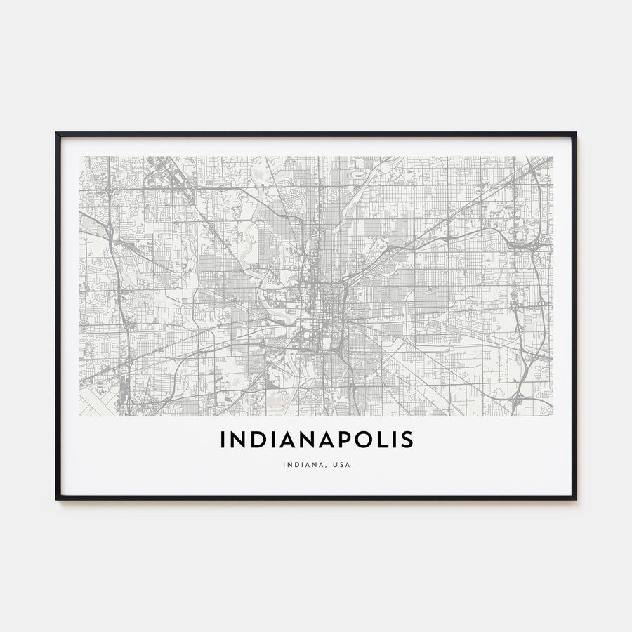Indianapolis Map Landscape Poster
