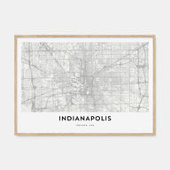 Indianapolis Map Landscape Poster