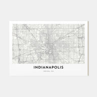 Indianapolis Map Landscape Poster