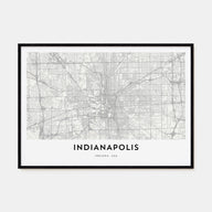 Indianapolis Map Landscape Poster