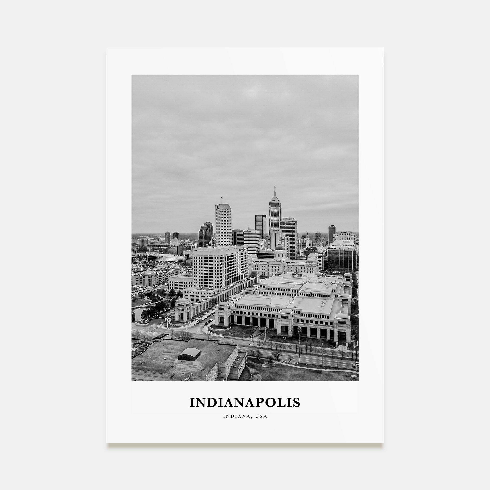 Indianapolis Portrait B&W No 2 Poster