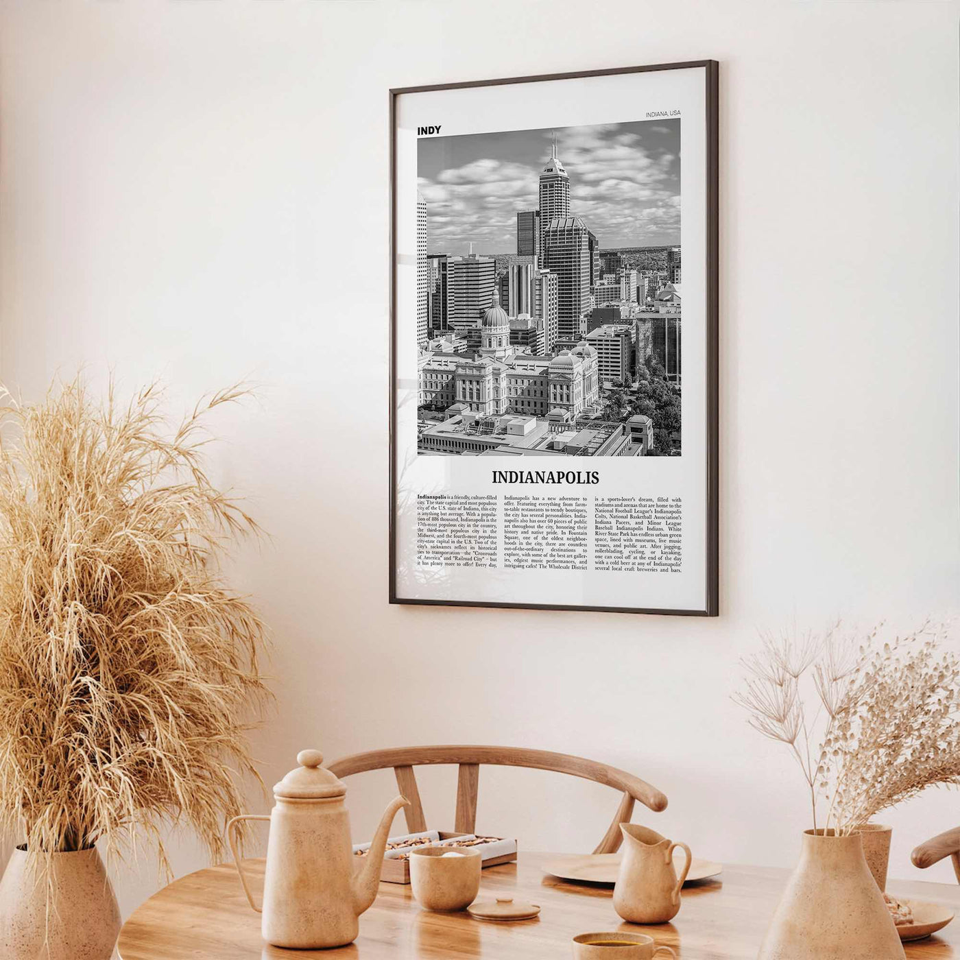 Indianapolis Print Black and White No 1, Indianapolis Wall Art, Indianapolis Poster, Indianapolis Photo, Indiana USA United States