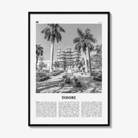 Indore Print Black and White, Indore Wall Art, Indore Poster, Indore Photo, Indore Wall Décor, Indore Map, India