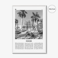 Indore Print Black and White, Indore Wall Art, Indore Poster, Indore Photo, Indore Wall Décor, Indore Map, India