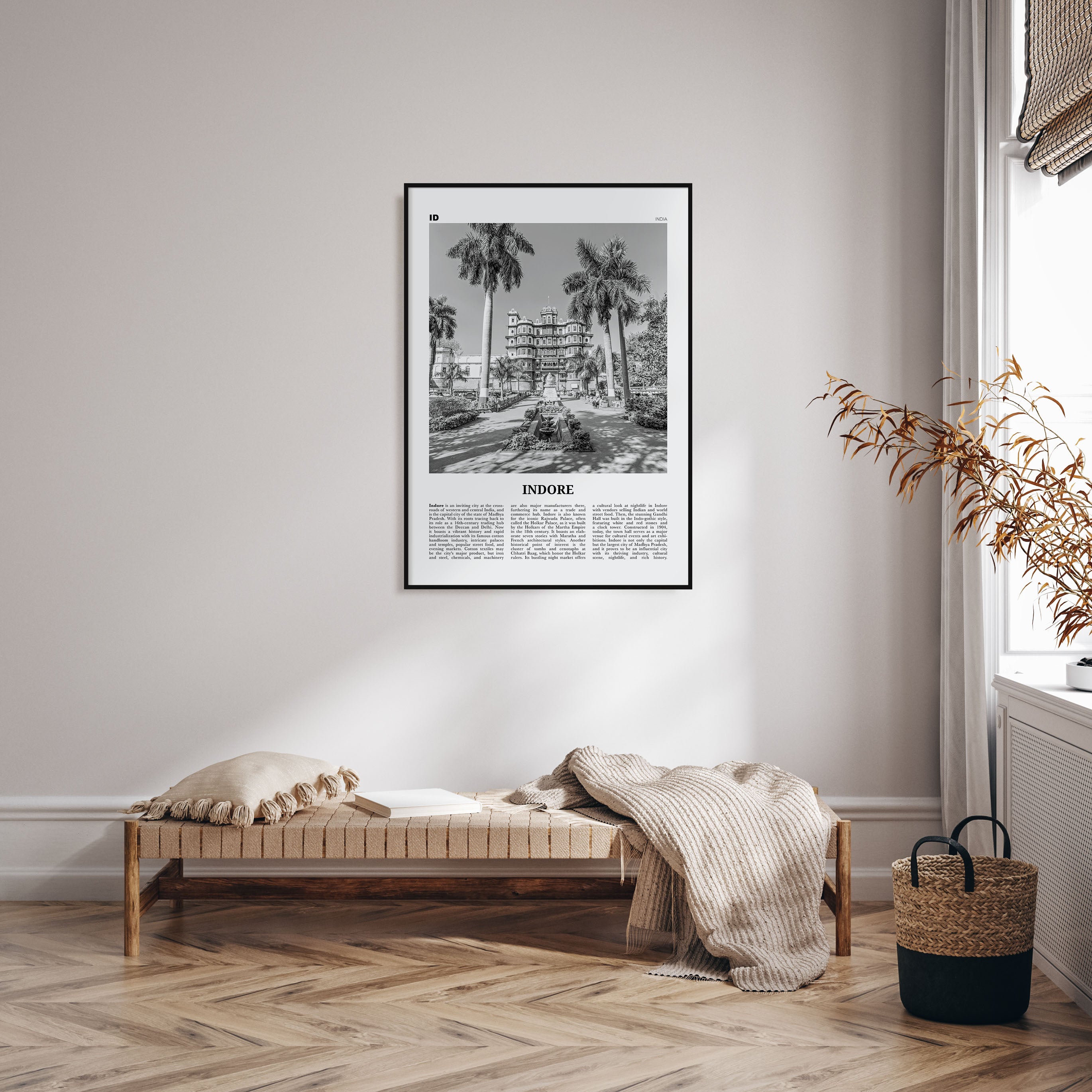 Indore Travel B&W Poster