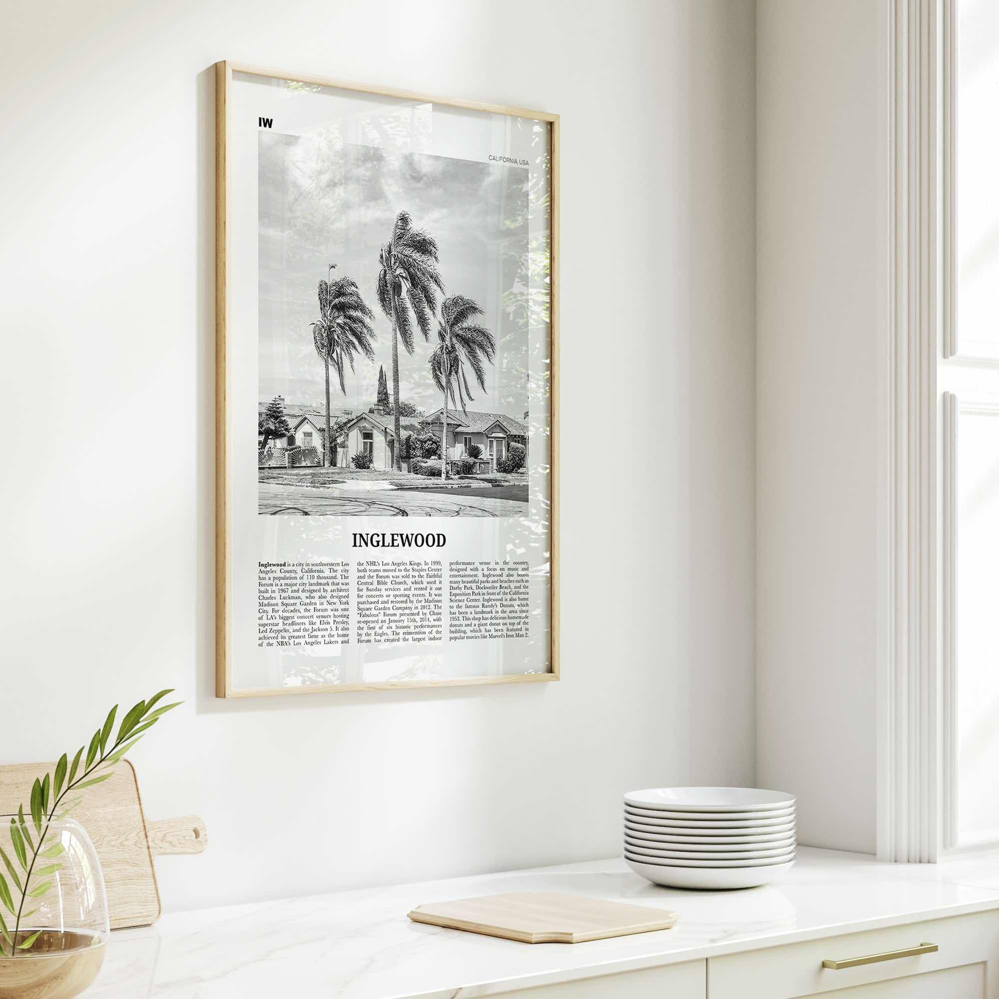 Inglewood Print Black and White, Inglewood Wall Art, Inglewood Poster, Inglewood Photo, California, USA, United States, North America