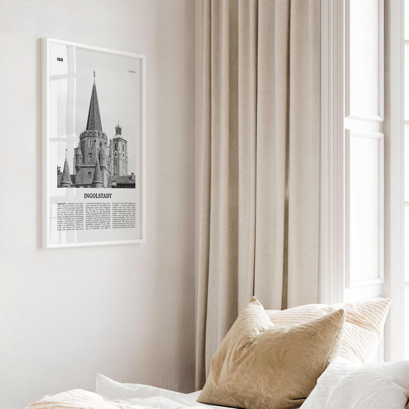 Ingolstadt Print Black and White, Ingolstadt Wall Art, Ingolstadt Poster, Ingolstadt Photo, Ingolstadt Wall Décor, Ingolstadt Map, Germany