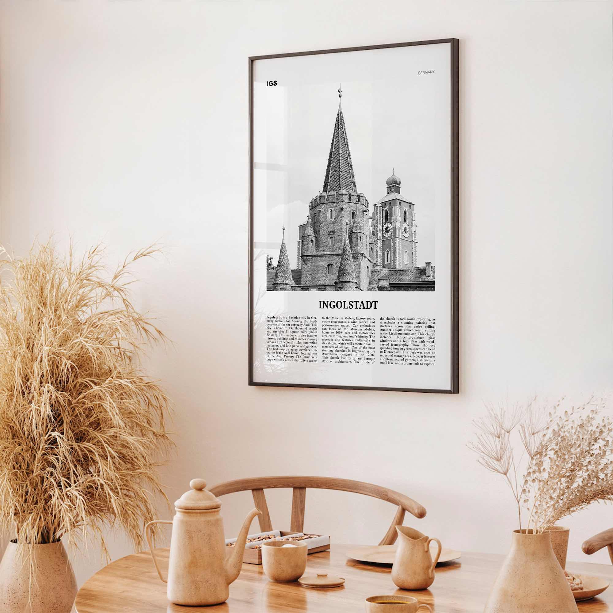 Ingolstadt Print Black and White, Ingolstadt Wall Art, Ingolstadt Poster, Ingolstadt Photo, Ingolstadt Wall Décor, Ingolstadt Map, Germany