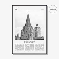 Ingolstadt Print Black and White, Ingolstadt Wall Art, Ingolstadt Poster, Ingolstadt Photo, Ingolstadt Wall Décor, Ingolstadt Map, Germany