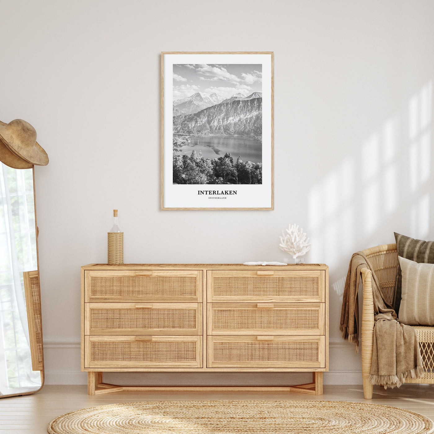 Interlaken Portrait B&W Poster