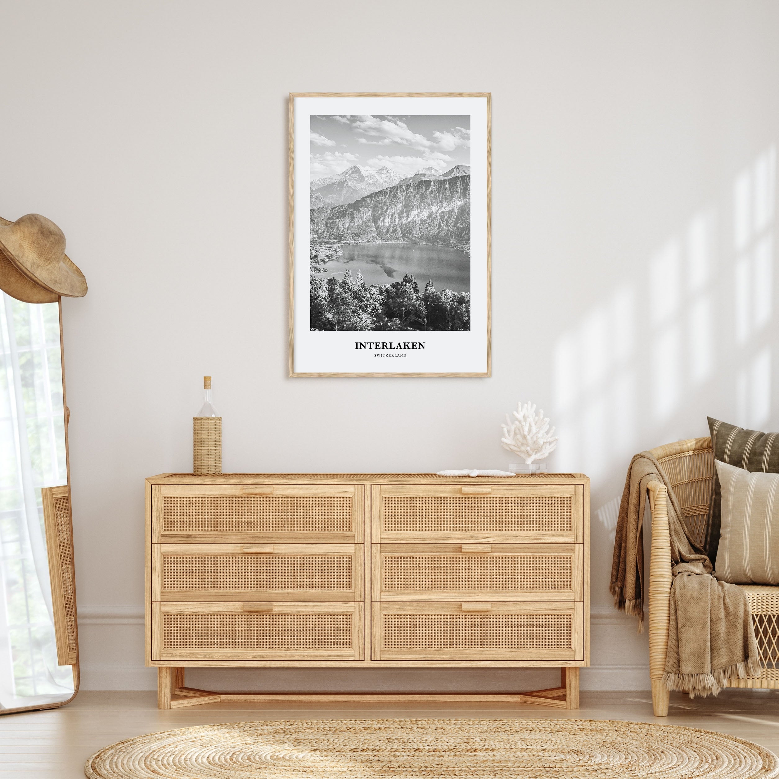 Interlaken Portrait B&W Poster