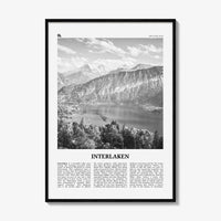 Interlaken Print Black and White, Interlaken Wall Art, Interlaken Poster, Interlaken Photo, Interlaken Map, Schweiz