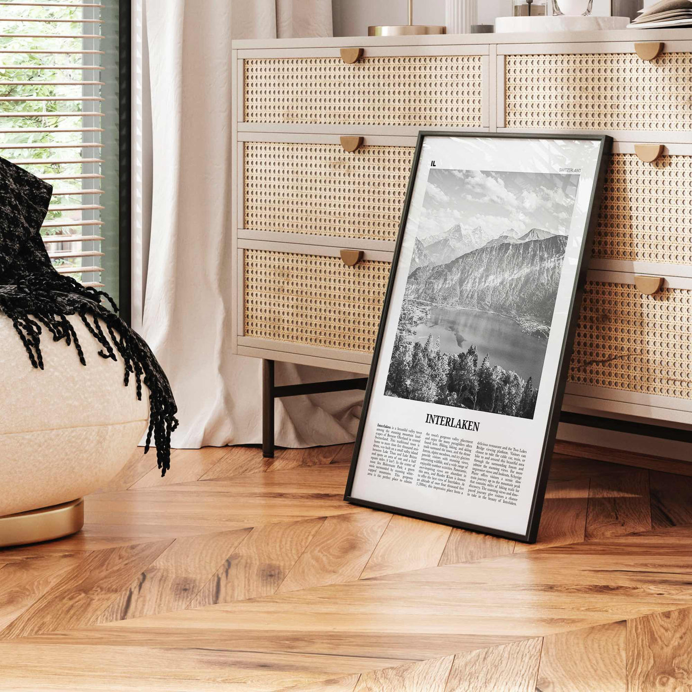 Interlaken Print Black and White, Interlaken Wall Art, Interlaken Poster, Interlaken Photo, Interlaken Map, Schweiz