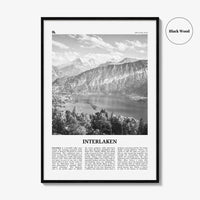 Interlaken Print Black and White, Interlaken Wall Art, Interlaken Poster, Interlaken Photo, Interlaken Map, Schweiz