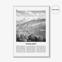 Interlaken Print Black and White, Interlaken Wall Art, Interlaken Poster, Interlaken Photo, Interlaken Map, Schweiz