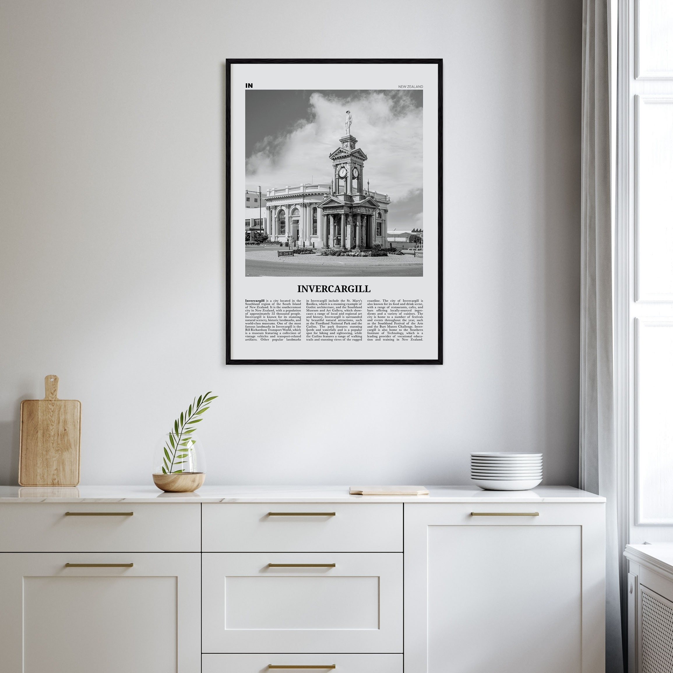 Invercargill Travel B&W Poster