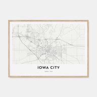 Iowa City Map Landscape Poster