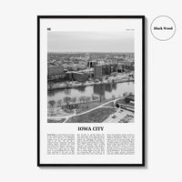 Iowa City Print Black and White, Iowa City Wall Art, Iowa City Poster, Iowa City Photo, Iowa City Wall Décor, Iowa, USA, United States