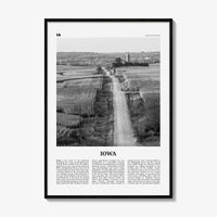 Iowa Print Black and White No 1, Iowa Wall Art, Iowa Poster, Iowa Photo, Iowa Wall Décor, Iowa Map, United States