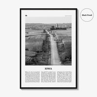 Iowa Print Black and White No 1, Iowa Wall Art, Iowa Poster, Iowa Photo, Iowa Wall Décor, Iowa Map, United States