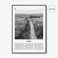 Iowa Print Black and White No 1, Iowa Wall Art, Iowa Poster, Iowa Photo, Iowa Wall Décor, Iowa Map, United States