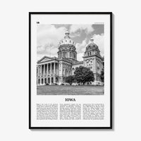 Iowa Print Black and White No 2, Iowa Wall Art, Iowa Poster, Iowa Photo, Iowa Wall Decor, USA State Art Print, USA, United States