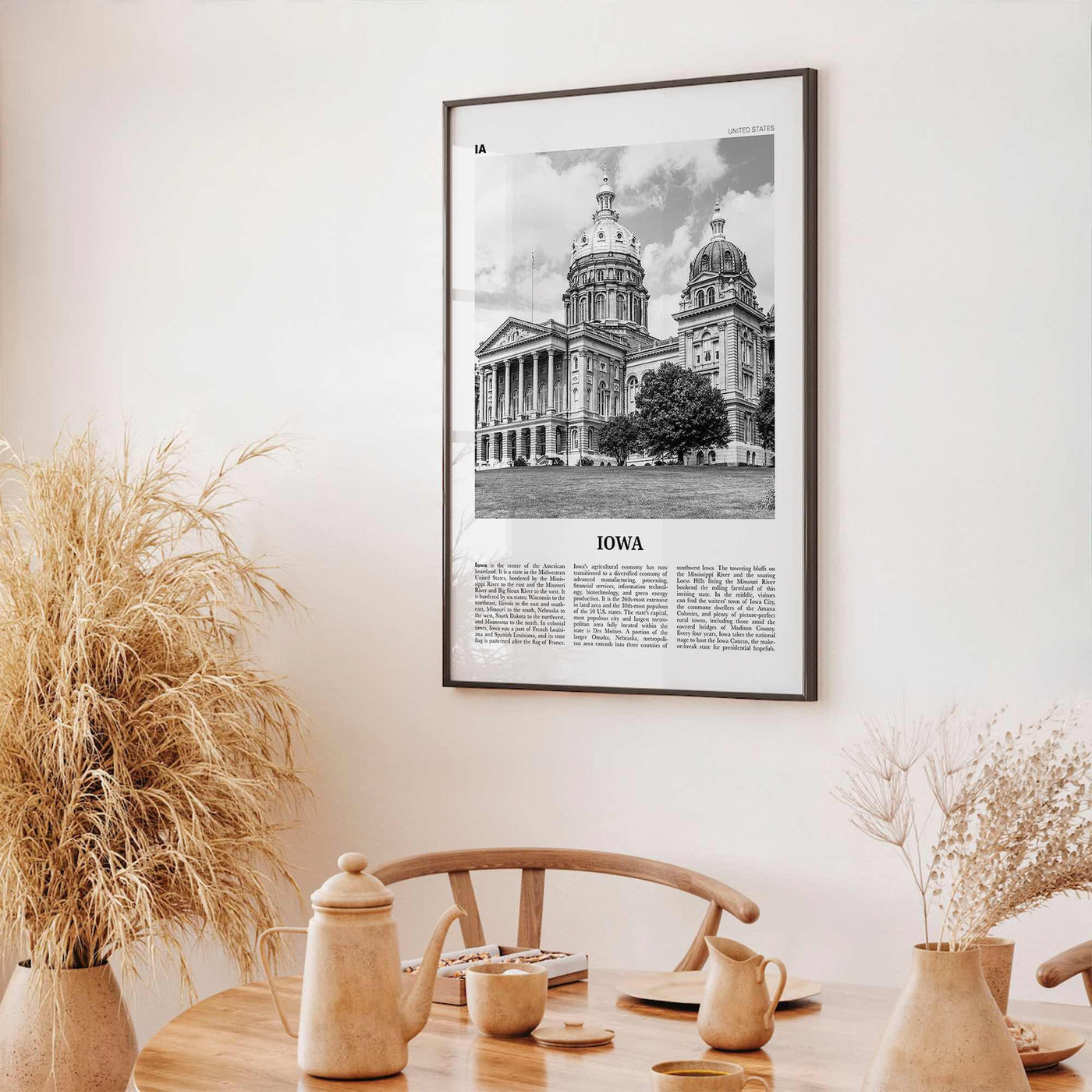 Iowa Print Black and White No 2, Iowa Wall Art, Iowa Poster, Iowa Photo, Iowa Wall Decor, USA State Art Print, USA, United States