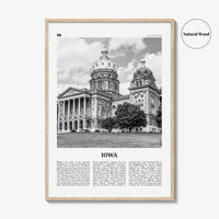 Iowa Print Black and White No 2, Iowa Wall Art, Iowa Poster, Iowa Photo, Iowa Wall Decor, USA State Art Print, USA, United States