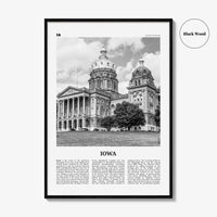 Iowa Print Black and White No 2, Iowa Wall Art, Iowa Poster, Iowa Photo, Iowa Wall Decor, USA State Art Print, USA, United States