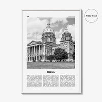 Iowa Print Black and White No 2, Iowa Wall Art, Iowa Poster, Iowa Photo, Iowa Wall Decor, USA State Art Print, USA, United States